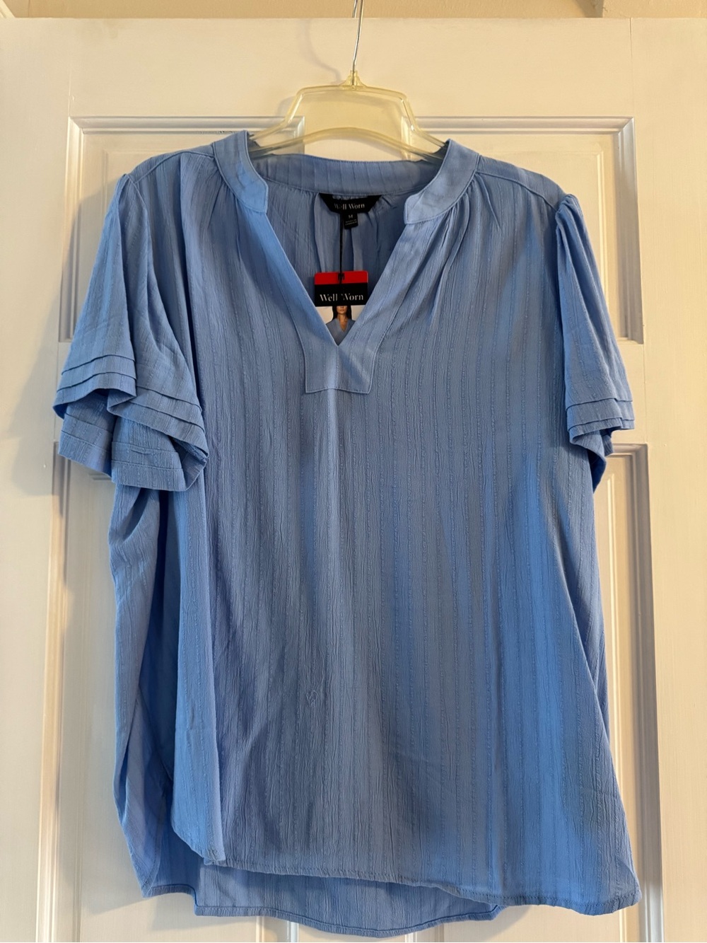 Well Worn brand Light Blue V-Neck Blouse